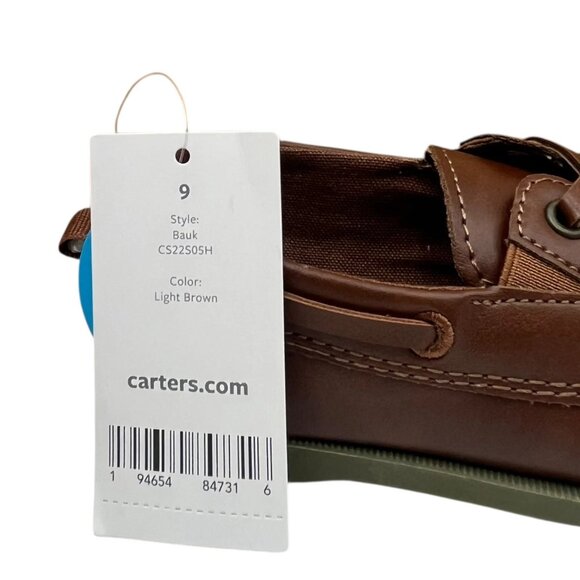 Carter’s Toddler Boys Boat Shoes Size 7-9 Brown Slip-On Casual Classic Style - Picture 14 of 15